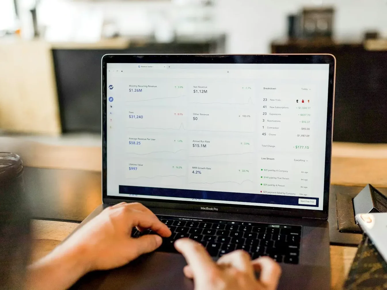 person using MacBook pro
